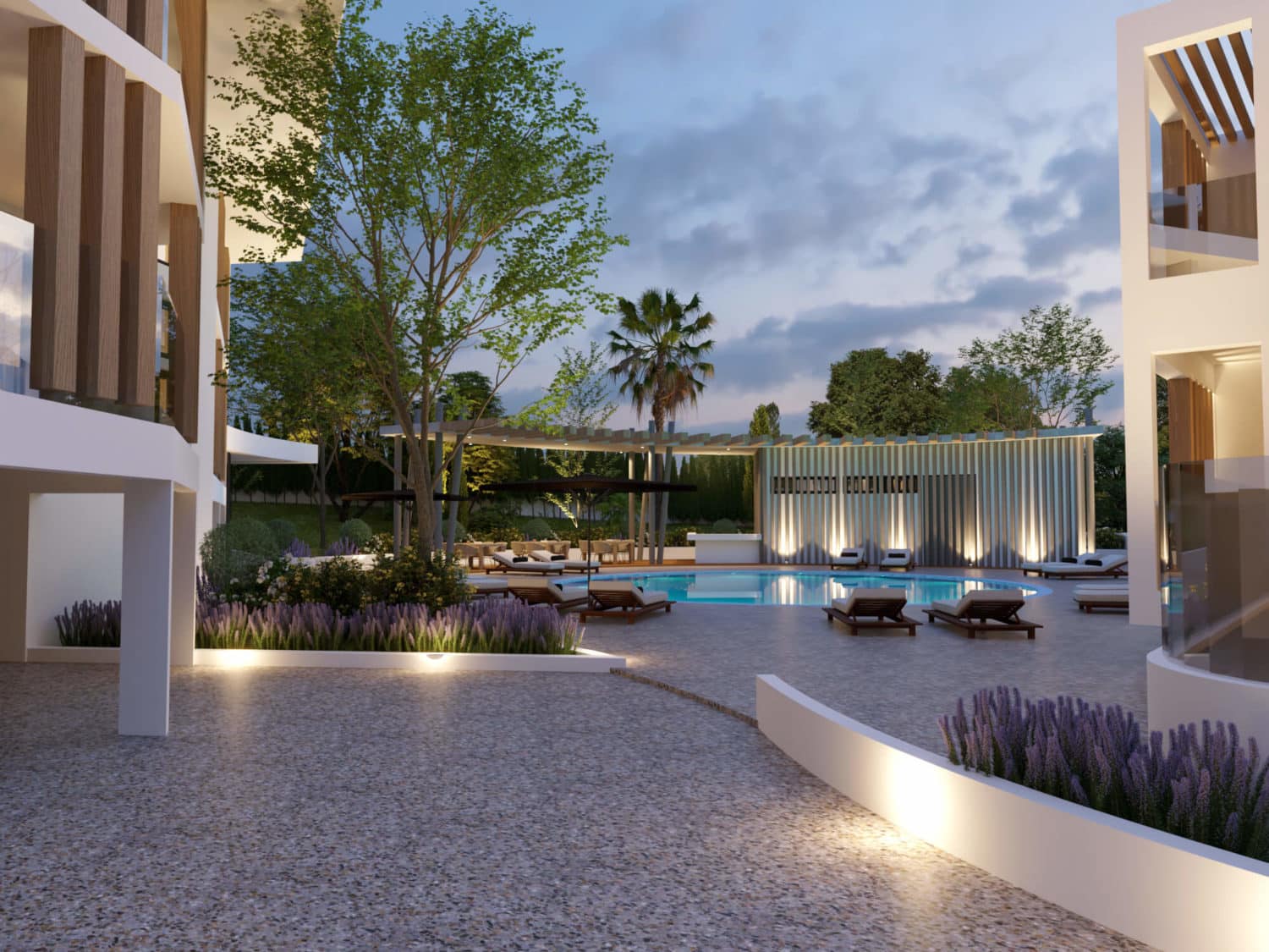 Apartments in a hotel complex with a swimming pool 11
